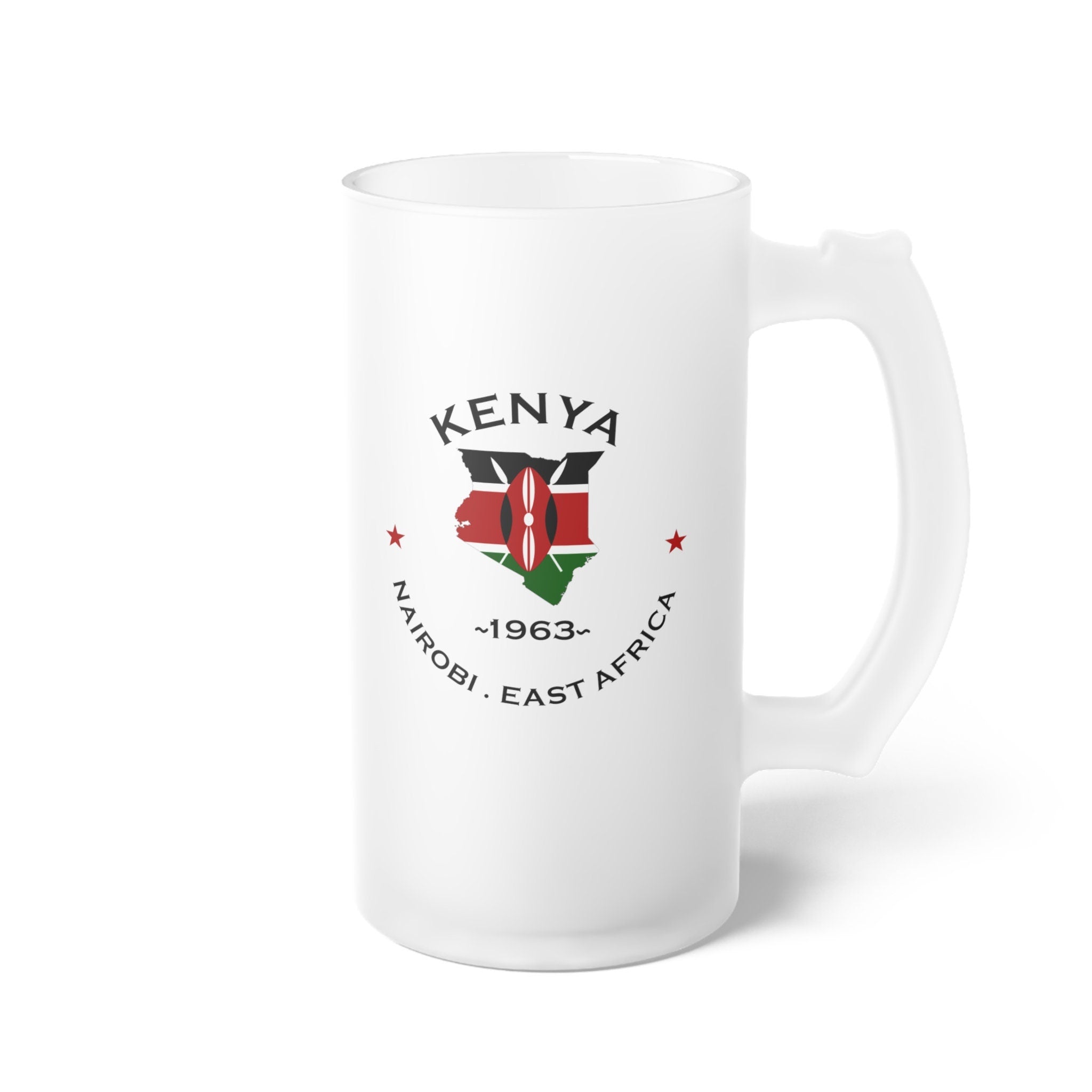 Kenya Frosted Glass Beer Mug